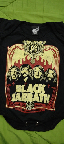 Pañalero Rock Black Sabbath Heavy Metal Ropa Bebe De Uso