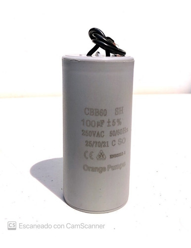 Capacitor De Trabajo 100uf 100mfd 250v Redondo C/cable