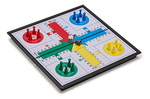Juego De Mesa De Ludo Tablero Magnetico Y Plegable 4 Colores