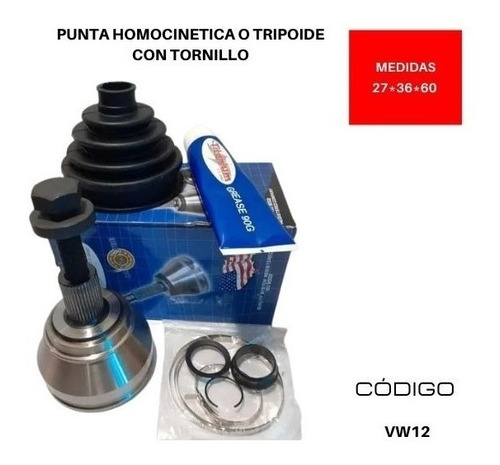 Punta De Tripoide Skoda Octavia Tipo Tornillo (27*36*60)