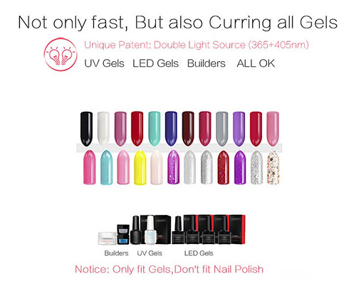 48w Led Uv Inalámbrico Uñas Lámpara Recargable Uñas Gel