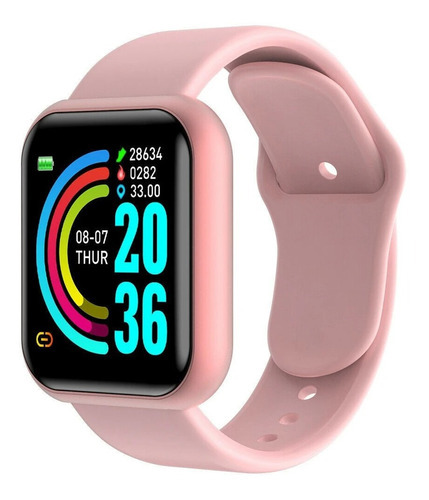 Smartwatch Relógio Feminino Rosa Inteligente Bluetooth