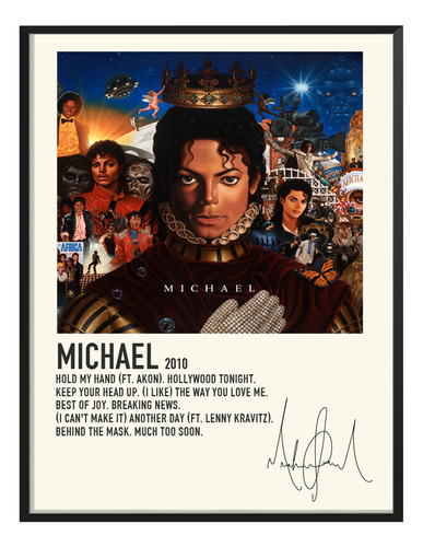 Poster Michael Jackson Album Music Tracklist Michael 80x40