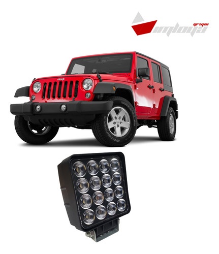 Faro 16 Led 4 Pulgadas Cuadrado Luz Blanca Fija/estrobo 4x4