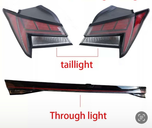 Hyundai Elantra Faros Trasero Y Regla Led 2021+ Mica Roja