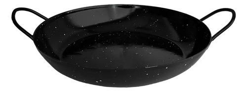 Paellera Enlozada Gastronómica Wok Con Asas 34 Cm Color Negro