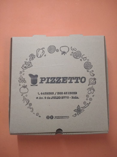 Cajas Para Pizza Impresas A 1 Color M/marrón 33x33x4 X 50u