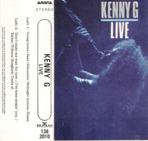 Lote De 2 Cassettes De Kenny G - Live Y G Force Flamantes