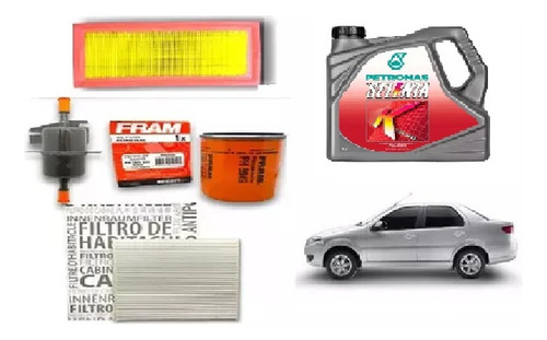 Kit 4 Filtros Fiat Palio / Siena 1.4 Evo 8v Evo + 15w40x4l