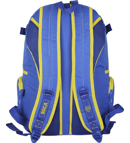 Mochila Boca Juniors Deportiva Escolar Grande Lic Color Xeneize Diseño De La Tela Estampado