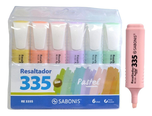 Set Resaltador Sabonis 335s Pastel X 6 Colores