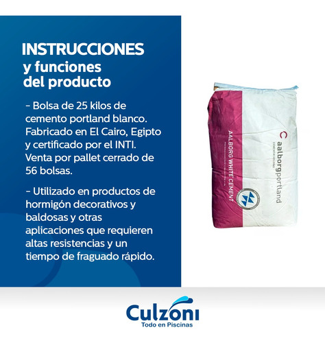 Cemento Blanco 25 Kilos Venta Mayorista