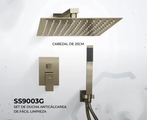Ducha Acero Inoxidable Dorado