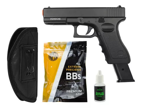 Pistola Brinquedo Realista Airsoft Gk V307 6mm Bbs Alvo Óleo