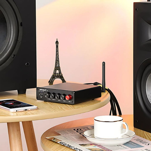 Amplificador B01 2.1 200w Bluetooth Subwoofer Aux Rca Preto