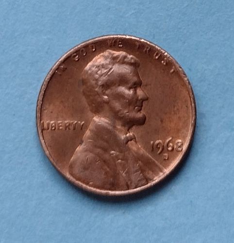 Moneda De Un Centavo De Estados Unidos Año 1968 Ceca D 