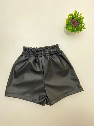 Short Saia Couro Menina Estilosa Mini Diva Courino Infantil Short Saia Couro Menina Estilosa Mini Diva Courino Infantil