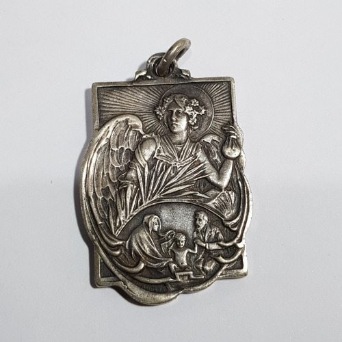 Antigua Medalla Protección Hogar Art Nouveau 1900 Mag 61142