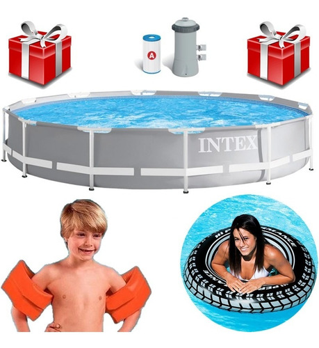 Piscina Intex 6500l 366 X 76 Bomba+filtro Y 2 Super Regalos!