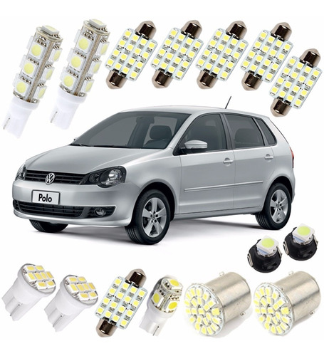 Kit Lâmpadas Led Polo Hatch Golf Pingo Teto Placa Luz Branca