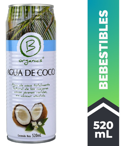 Agua De Coco Natural Sin Azucar 520 Ml Andina Grains