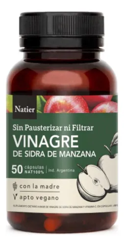 comprar Vinagre Sidra De Manzana + Vitamina C Capsulas X 50 Natier Sabor Sin sabor