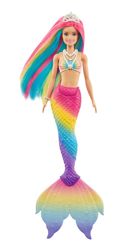 Imagen 3 de 7 de Barbie Dreamtopia sirena arcoíris mágico Mattel GTF89