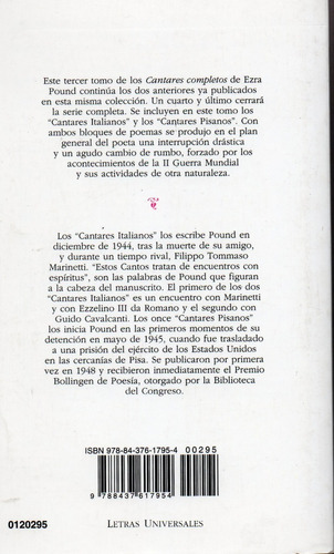 Cantares Completos Iii, De Ezra Loomis Pound. Editorial Cátedra, Edición 1 En Español