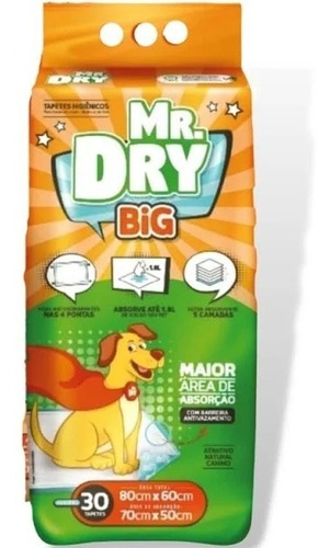 Tapete Higiênico Mr Dry Big 80x60 30 Unidades