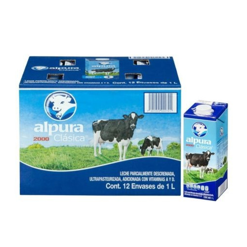 Leche Alpura Clásica Entera 1lt. 12 Uni.