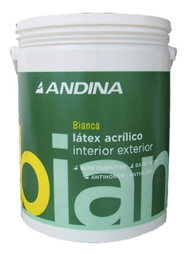 Pintura Latex Interior Exterior Andina Bianca 20 L Amarillo