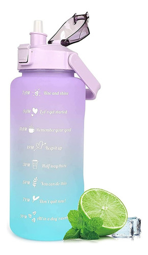 Botella De Agua Hidratación Motivacional 2 Litros Caramañola