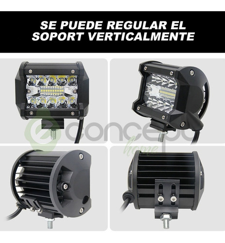 Faro Auxiliar 55w 20 Leds Cree Para Moto Con Luz Spot/flood