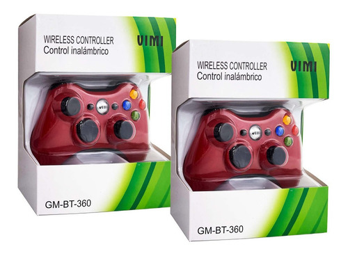 Paquete 2 Piezas Control Gamepad Inalambrico Para Xbox 360