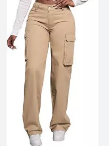 Pantalón cargo Only Laris beige para mujer-c