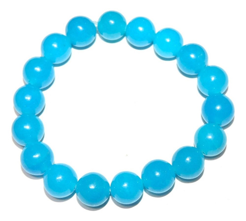  Pulsera Piedras Jade Azul Acero  10 Mm  99