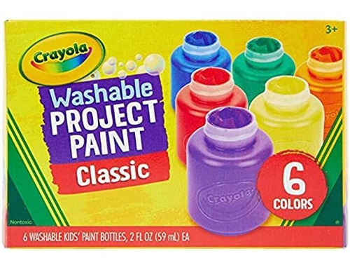 Pintura De Crayola Lavable Para Ni&ntilde;o (6 Colores Surt