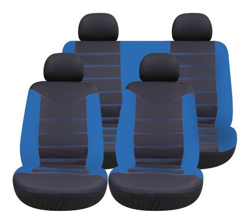 Imagen 4 de 4 de Set De Fundas Cubreasientos Para Autos 8 Piezas - Negra/roja