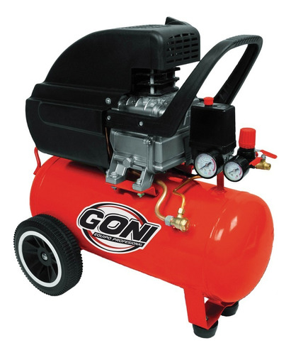 Compresor de aire eléctrico portátil Goni 975 28L 3.5hp 120V 60Hz rojo