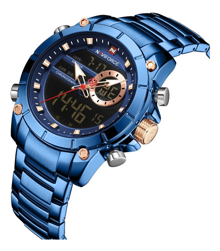 Reloj Hombre Militar Digital Naviforce Original Azul Nf9163