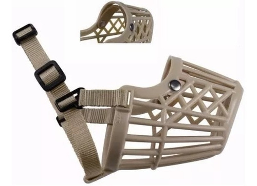 Imagen 4 de 7 de Bozal Plastico Con Cinta De Nylon Ajustable Para Perros Xxl5