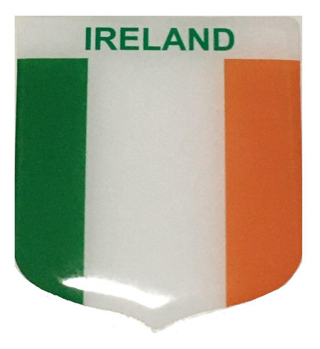 Adesivo Resinado Em Escudo Da Bandeira Da Irlanda
