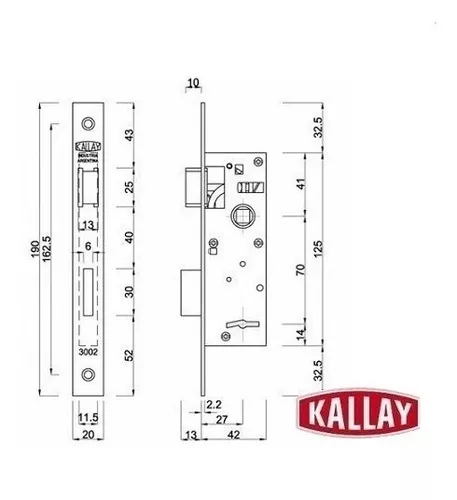 Cerradura Puerta Angosta Kallay 3001 Herrero Seguridad Casa