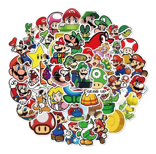 Set 50 Stickers Calcomanias Super Mario Bros Set 4