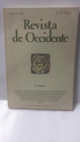 Revista De Occidente. Numero 76. Sep. 1987