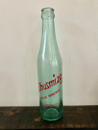 Botella Agua Mineral Chusmiza, Años 60. Cristalerías Chile