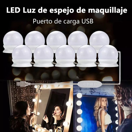 Pack X2 Luces Para Espejo Tocador Maquillaje 10led Bombillas