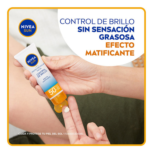 Protector Solar Facial Nivea Sun Control De Brillo Fps50+