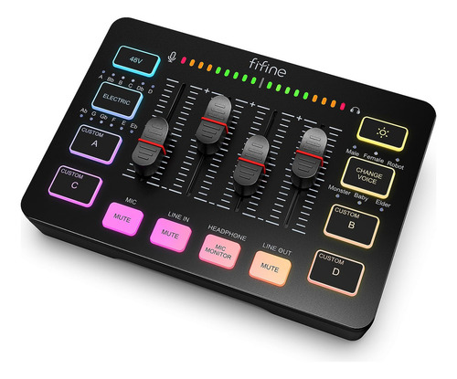 Mezclador De Audio Para Juegos Fifine, Mezclador De Rgb D
