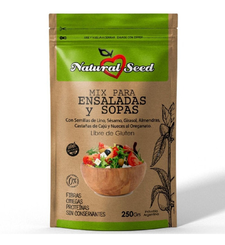 Mix Semillas P/ Ensaladas Sopas Natural Seed 250gr S/tacc Dw